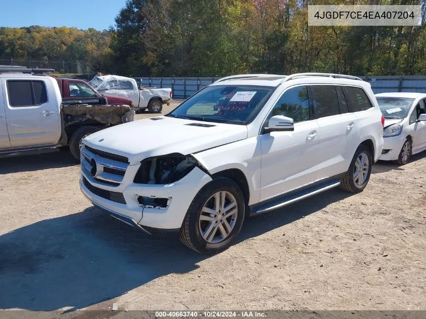 2014 Mercedes-Benz Gl 450 4Matic VIN: 4JGDF7CE4EA407204 Lot: 40663740