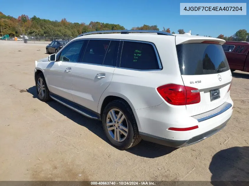 2014 Mercedes-Benz Gl 450 4Matic VIN: 4JGDF7CE4EA407204 Lot: 40663740