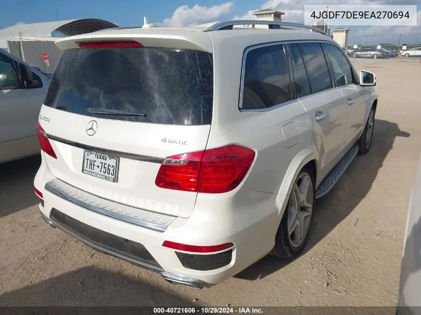 2014 Mercedes-Benz Gl 550 4Matic VIN: 4JGDF7DE9EA270694 Lot: 40721606