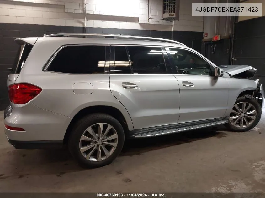 2014 Mercedes-Benz Gl 450 4Matic VIN: 4JGDF7CEXEA371423 Lot: 40760193