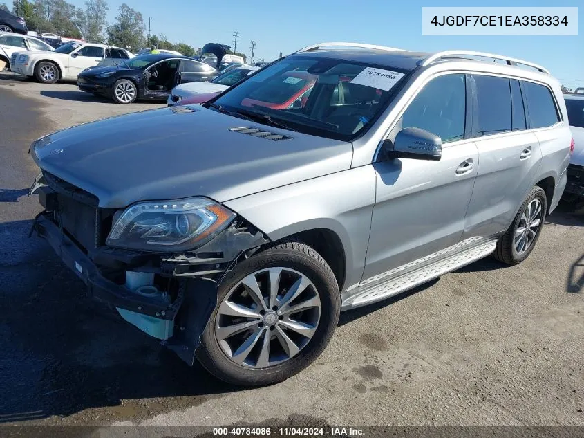 2014 Mercedes-Benz Gl 450 4Matic VIN: 4JGDF7CE1EA358334 Lot: 40784086