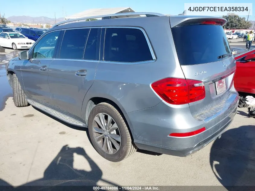 2014 Mercedes-Benz Gl 450 4Matic VIN: 4JGDF7CE1EA358334 Lot: 40784086