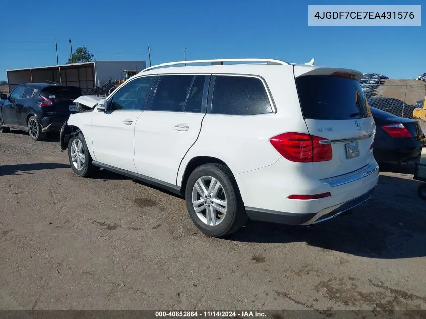 2014 Mercedes-Benz Gl 450 4Matic VIN: 4JGDF7CE7EA431576 Lot: 40852864