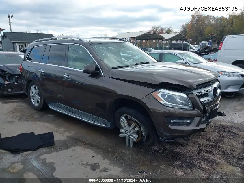 2014 Mercedes-Benz Gl 450 4Matic VIN: 4JGDF7CEXEA353195 Lot: 40859898