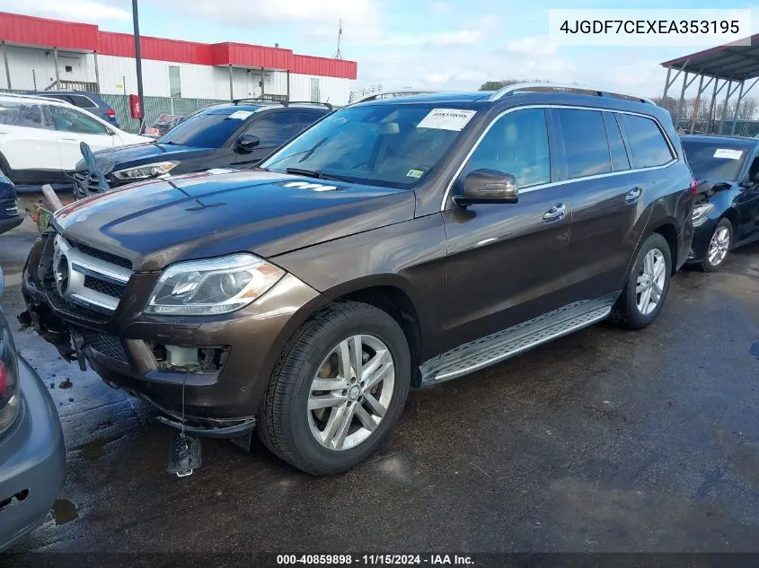 2014 Mercedes-Benz Gl 450 4Matic VIN: 4JGDF7CEXEA353195 Lot: 40859898