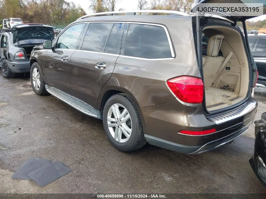 2014 Mercedes-Benz Gl 450 4Matic VIN: 4JGDF7CEXEA353195 Lot: 40859898