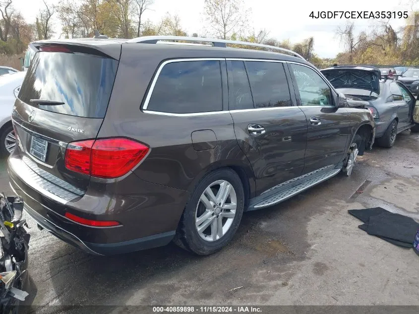 2014 Mercedes-Benz Gl 450 4Matic VIN: 4JGDF7CEXEA353195 Lot: 40859898