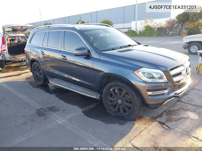 2014 Mercedes-Benz Gl 450 4Matic VIN: 4JGDF7CE1EA331201 Lot: 40891399