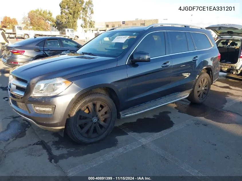 2014 Mercedes-Benz Gl 450 4Matic VIN: 4JGDF7CE1EA331201 Lot: 40891399