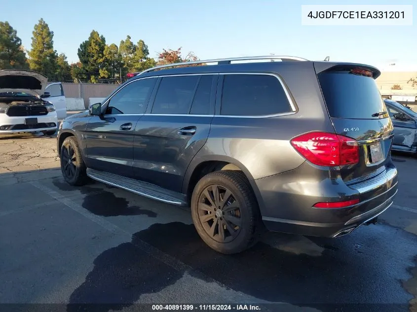 2014 Mercedes-Benz Gl 450 4Matic VIN: 4JGDF7CE1EA331201 Lot: 40891399