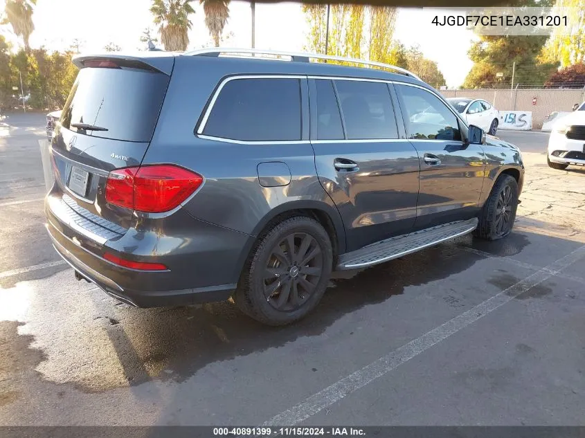 2014 Mercedes-Benz Gl 450 4Matic VIN: 4JGDF7CE1EA331201 Lot: 40891399