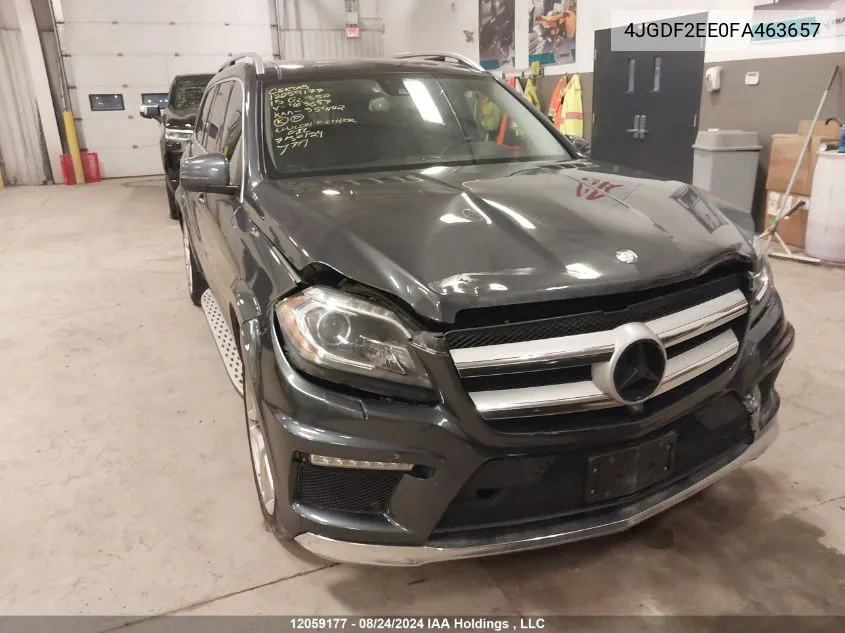 2015 Mercedes-Benz Gl-Class Gl 350 Bluetec VIN: 4JGDF2EE0FA463657 Lot: 12059177