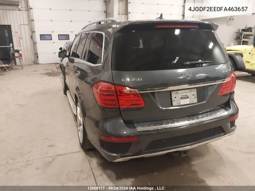 2015 Mercedes-Benz Gl-Class Gl 350 Bluetec VIN: 4JGDF2EE0FA463657 Lot: 12059177