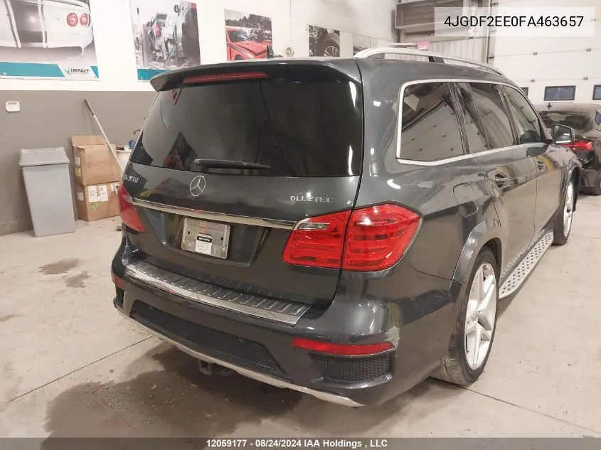 2015 Mercedes-Benz Gl-Class Gl 350 Bluetec VIN: 4JGDF2EE0FA463657 Lot: 12059177