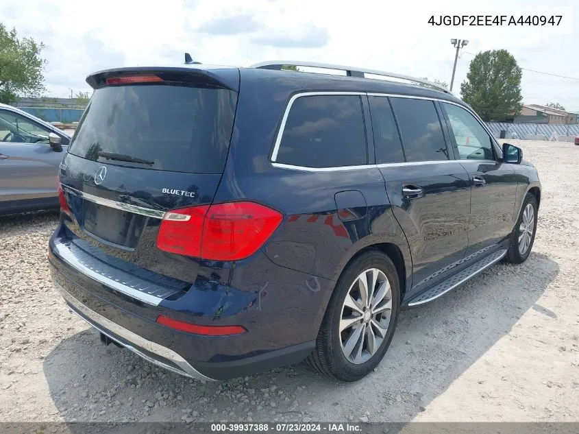 2015 Mercedes-Benz Gl 350 Bluetec 4Matic VIN: 4JGDF2EE4FA440947 Lot: 39937388