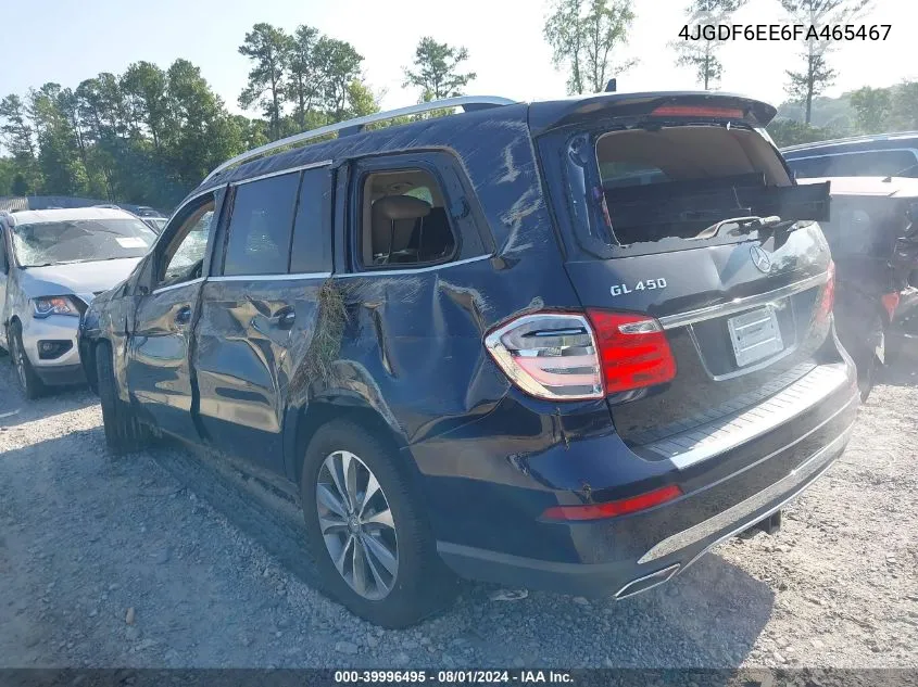 2015 Mercedes-Benz Gl 450 4Matic VIN: 4JGDF6EE6FA465467 Lot: 39996495