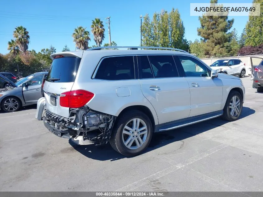 2015 Mercedes-Benz Gl 450 4Matic VIN: 4JGDF6EE0FA607649 Lot: 40335844