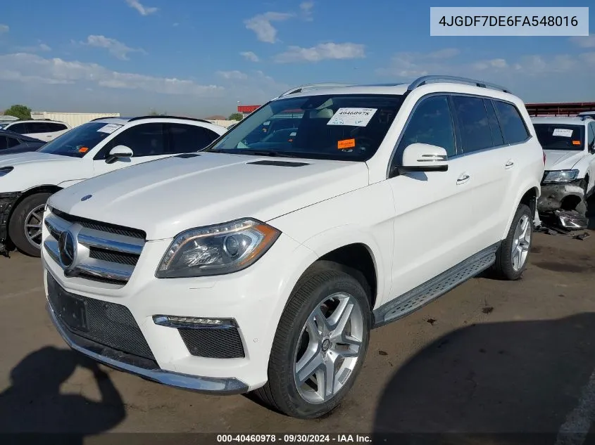 2015 Mercedes-Benz Gl 550 4Matic VIN: 4JGDF7DE6FA548016 Lot: 40460978