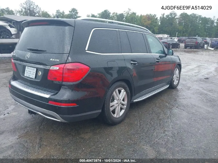 2015 Mercedes-Benz Gl 450 4Matic VIN: 4JGDF6EE9FA514029 Lot: 40473974