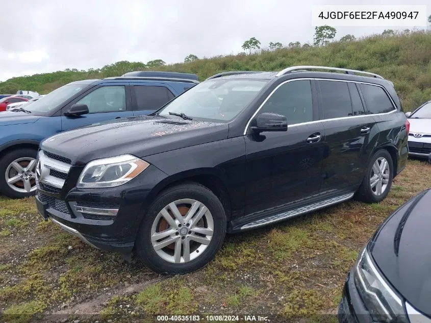 2015 Mercedes-Benz Gl 450 4Matic VIN: 4JGDF6EE2FA490947 Lot: 40535183