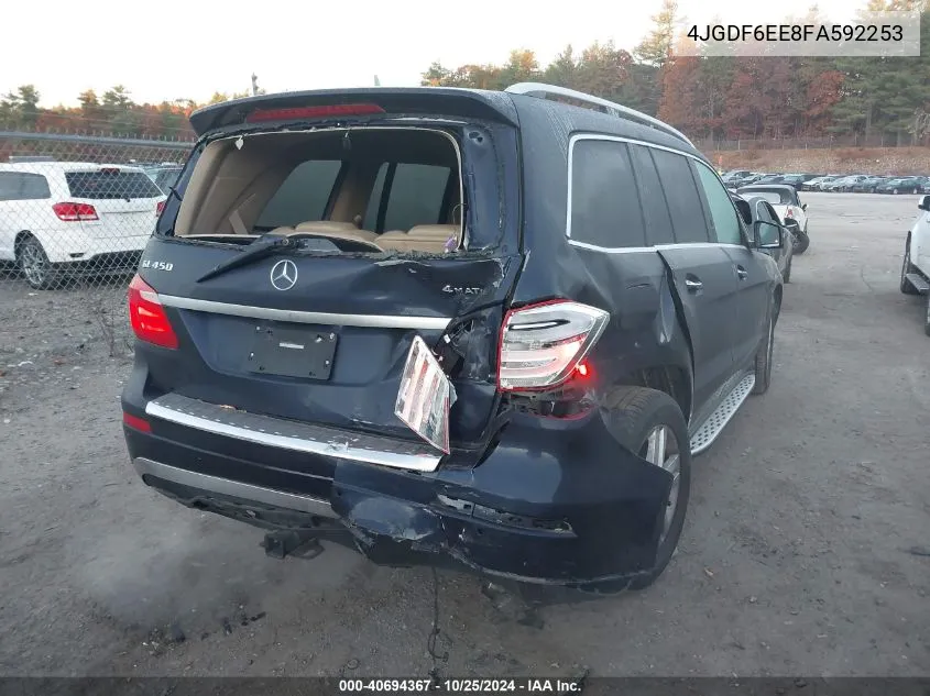 2015 Mercedes-Benz Gl 450 4Matic VIN: 4JGDF6EE8FA592253 Lot: 40694367