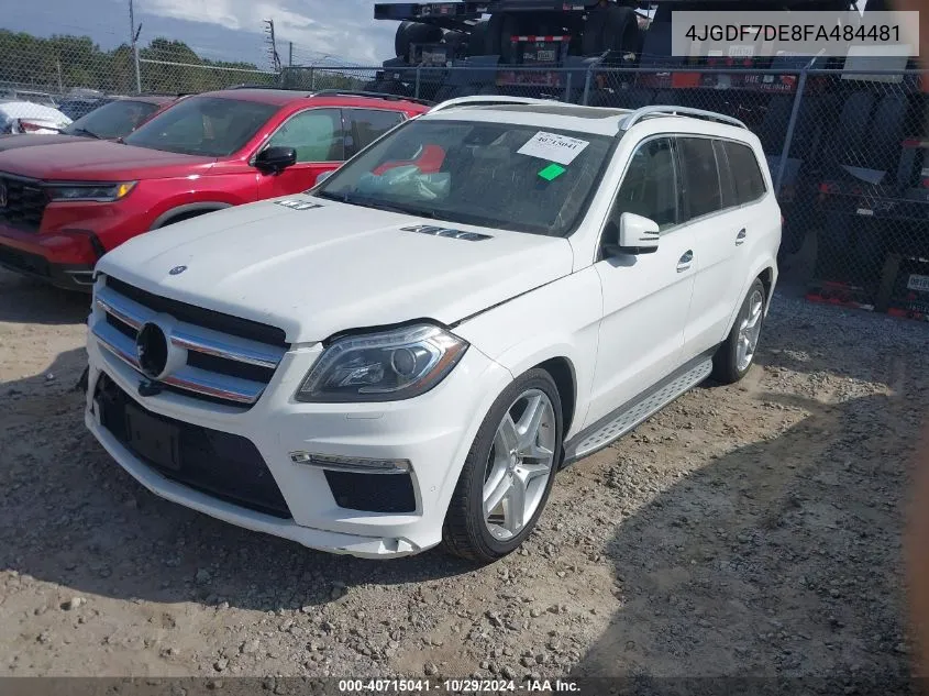 2015 Mercedes-Benz Gl 550 4Matic VIN: 4JGDF7DE8FA484481 Lot: 40715041