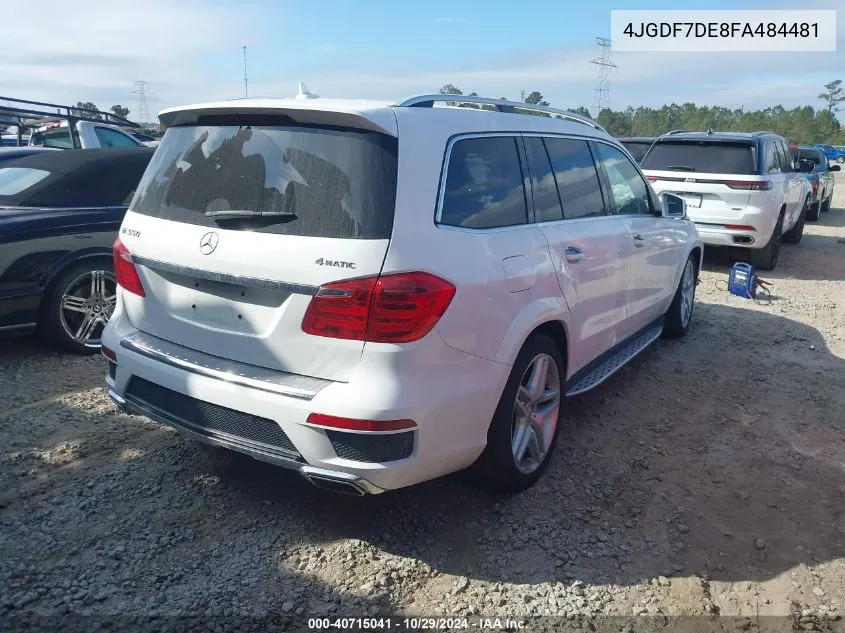 2015 Mercedes-Benz Gl 550 4Matic VIN: 4JGDF7DE8FA484481 Lot: 40715041