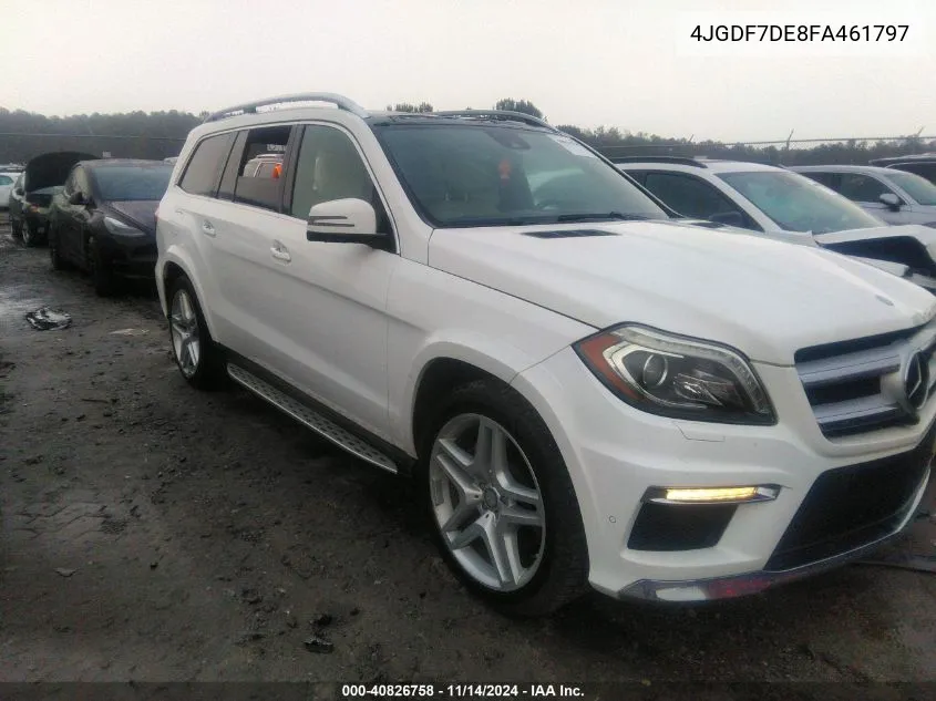 2015 Mercedes-Benz Gl 550 4Matic VIN: 4JGDF7DE8FA461797 Lot: 40826758