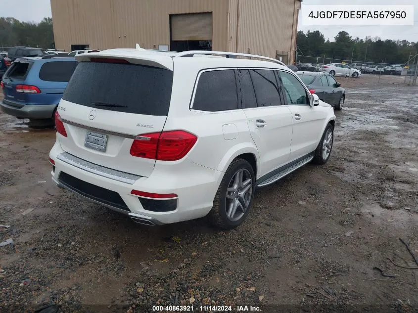 2015 Mercedes-Benz Gl 550 4Matic VIN: 4JGDF7DE5FA567950 Lot: 40863921