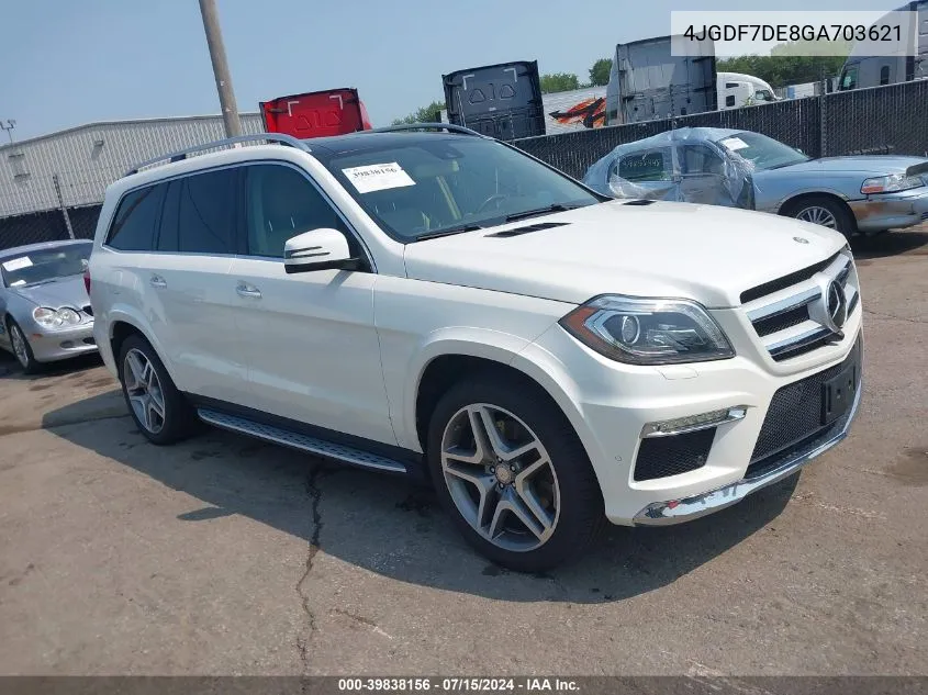 2016 Mercedes-Benz Gl 550 4Matic VIN: 4JGDF7DE8GA703621 Lot: 39838156