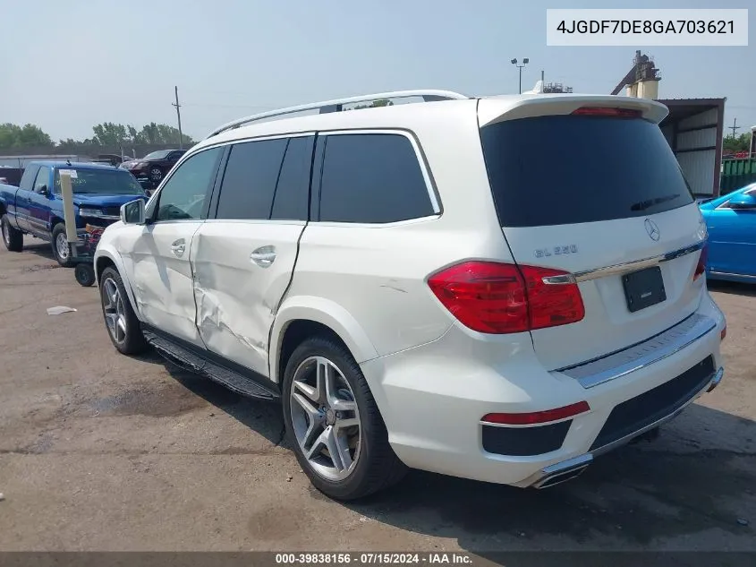 2016 Mercedes-Benz Gl 550 4Matic VIN: 4JGDF7DE8GA703621 Lot: 39838156