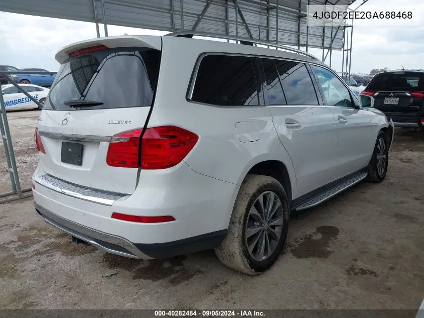 2016 Mercedes-Benz Gl 350 Bluetec 4Matic VIN: 4JGDF2EE2GA688468 Lot: 40282484