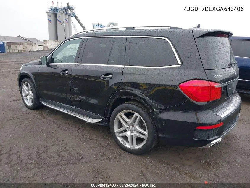 2016 Mercedes-Benz Gl 550 4Matic VIN: 4JGDF7DEXGA643406 Lot: 40412403