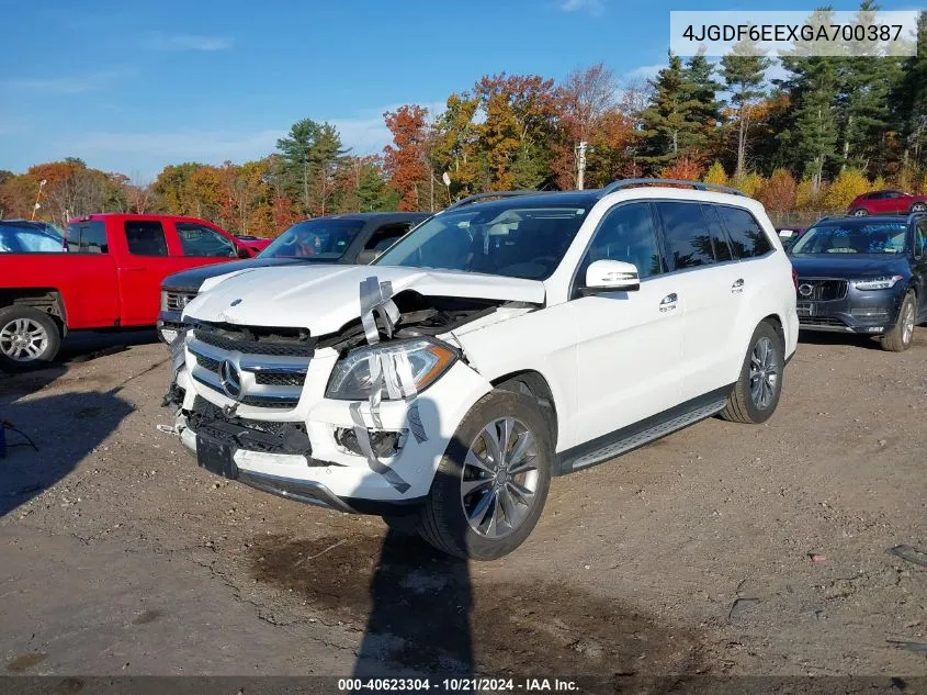 2016 Mercedes-Benz Gl 450 4Matic VIN: 4JGDF6EEXGA700387 Lot: 40623304