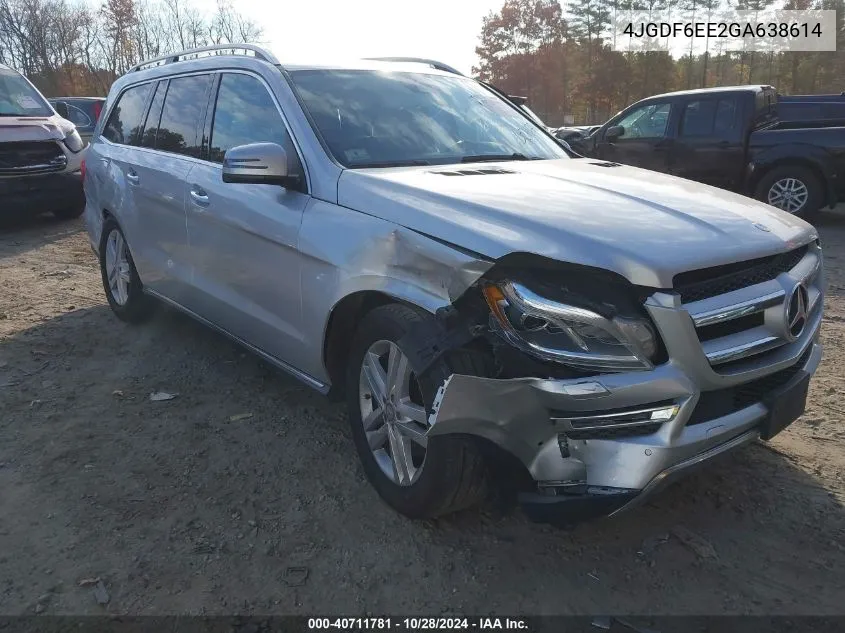 2016 Mercedes-Benz Gl 450 4Matic VIN: 4JGDF6EE2GA638614 Lot: 40711781