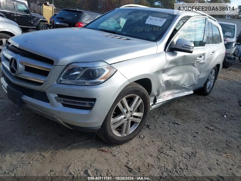 2016 Mercedes-Benz Gl 450 4Matic VIN: 4JGDF6EE2GA638614 Lot: 40711781