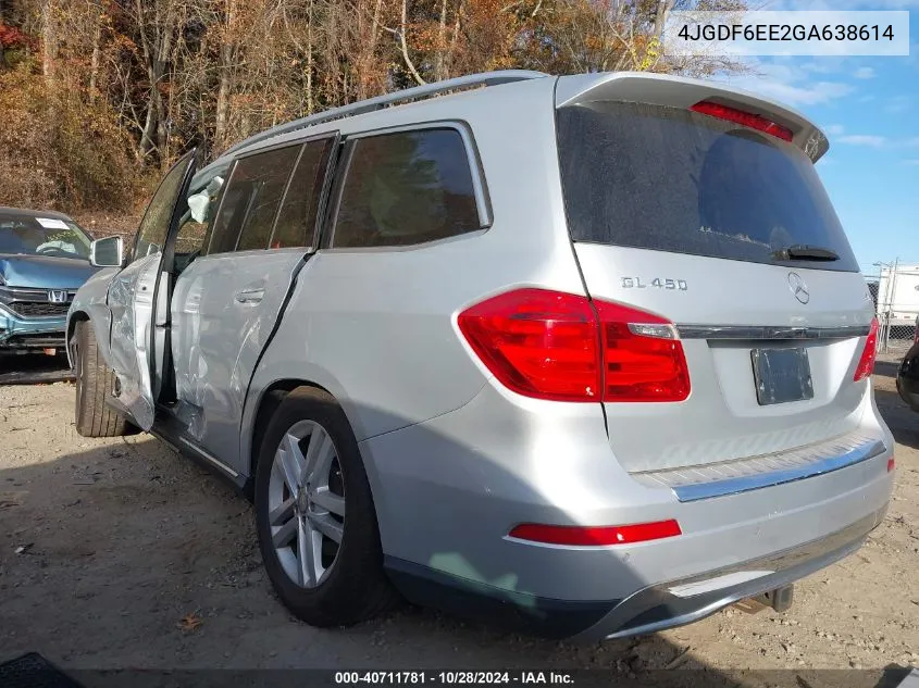 2016 Mercedes-Benz Gl 450 4Matic VIN: 4JGDF6EE2GA638614 Lot: 40711781