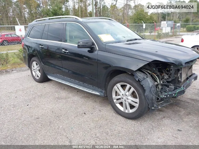 2016 Mercedes-Benz Gl 450 4Matic VIN: 4JGDF6EE8GA694024 Lot: 40721837