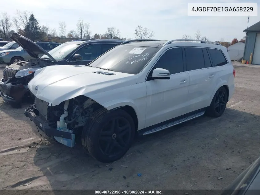 2016 Mercedes-Benz Gl 550 4Matic VIN: 4JGDF7DE1GA658229 Lot: 40722398