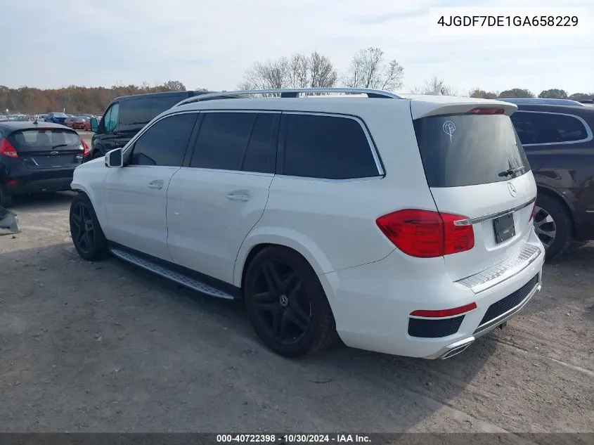 2016 Mercedes-Benz Gl 550 4Matic VIN: 4JGDF7DE1GA658229 Lot: 40722398