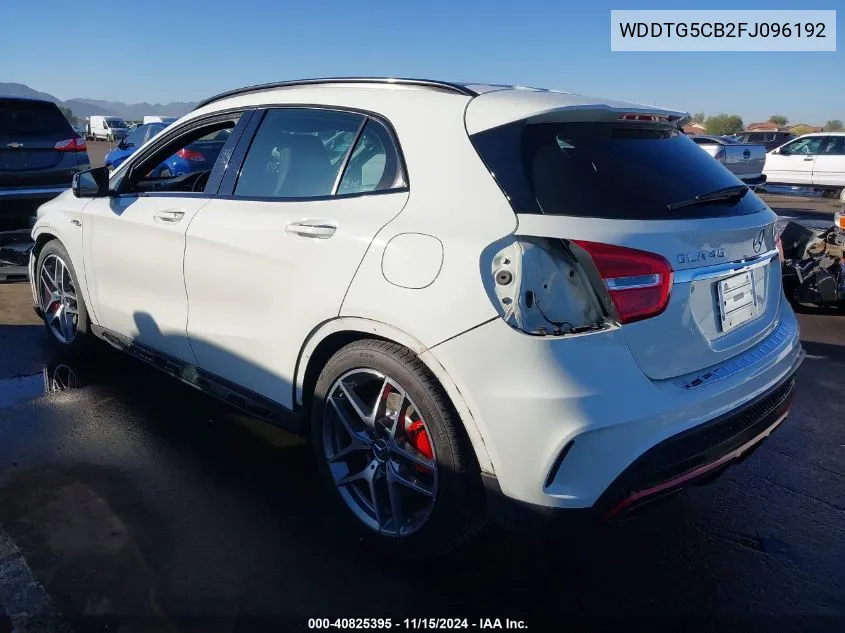 2015 Mercedes-Benz Gla 45 Amg 4Matic VIN: WDDTG5CB2FJ096192 Lot: 40825395