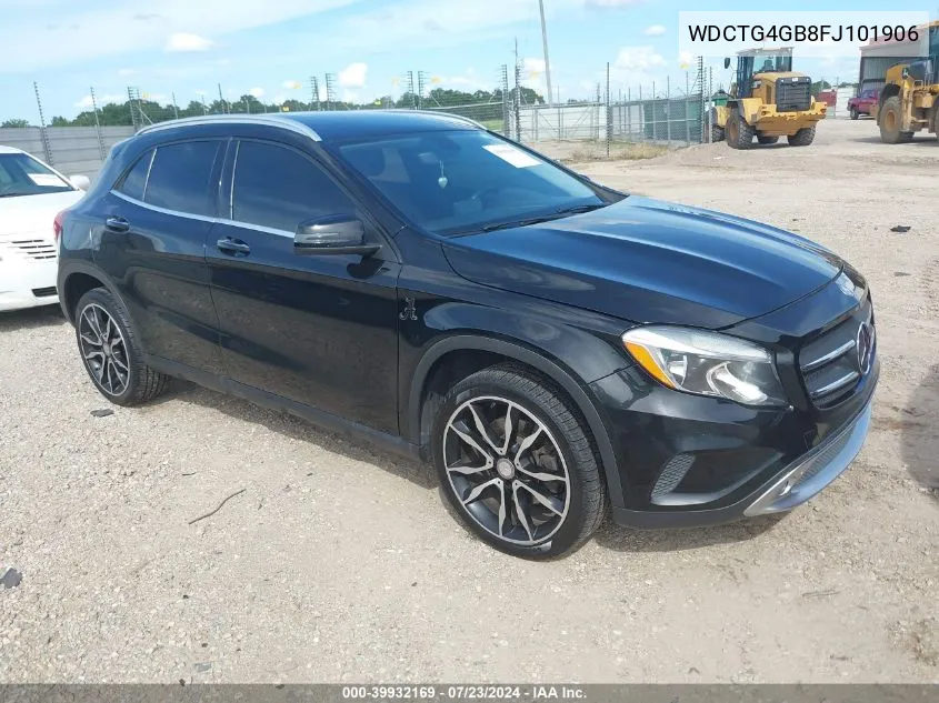 2015 Mercedes-Benz Gla 250 4Matic VIN: WDCTG4GB8FJ101906 Lot: 39932169