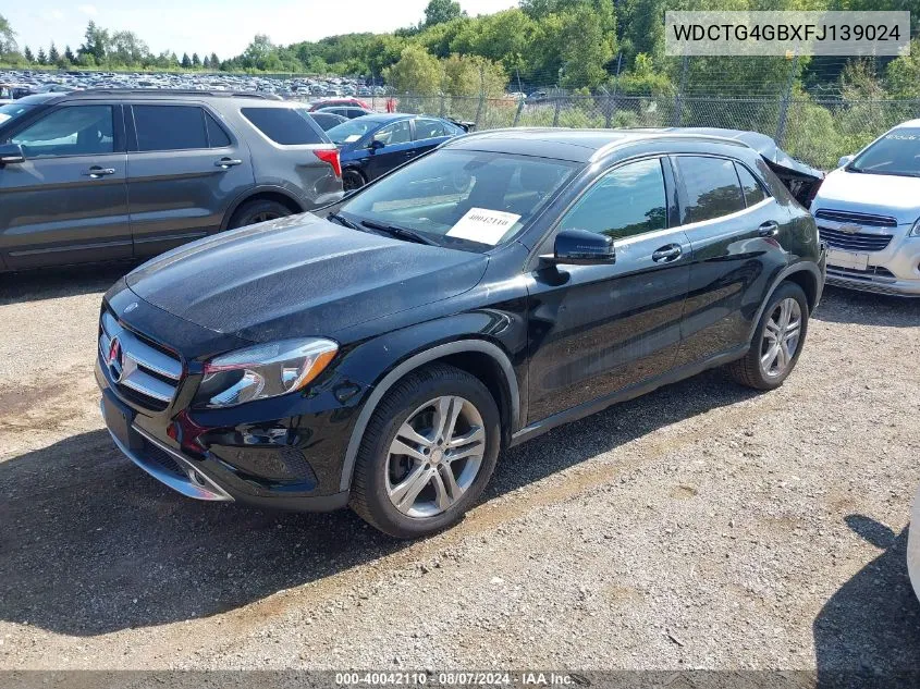 2015 Mercedes-Benz Gla 250 4Matic VIN: WDCTG4GBXFJ139024 Lot: 40042110