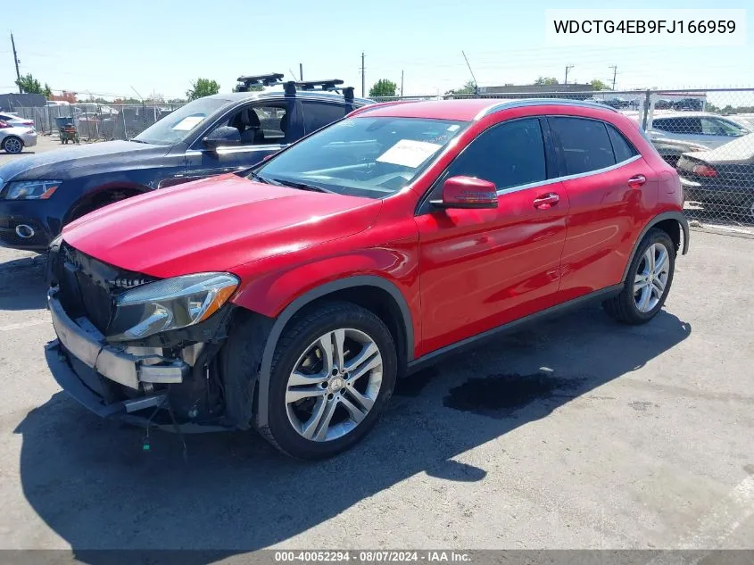 2015 Mercedes-Benz Gla 250 VIN: WDCTG4EB9FJ166959 Lot: 40052294