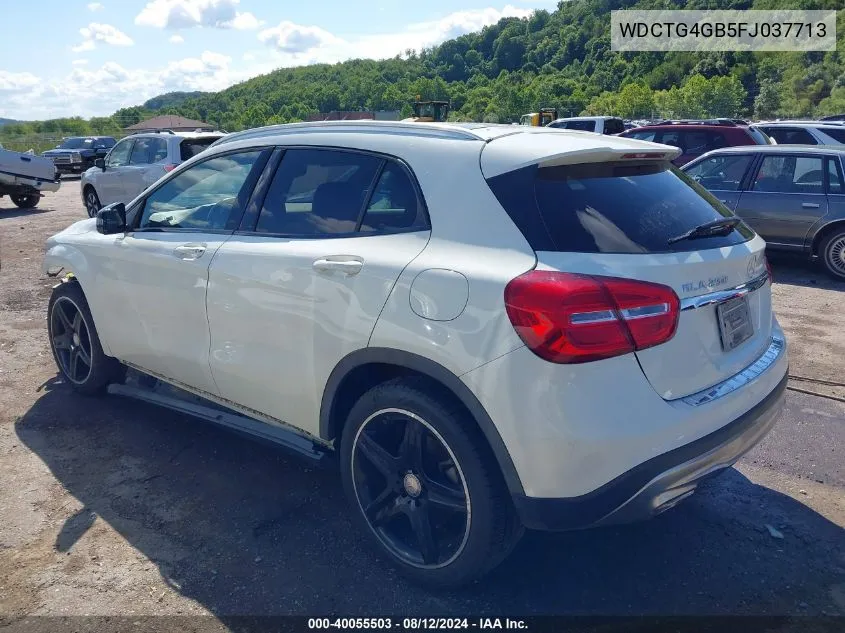 2015 Mercedes-Benz Gla 250 4Matic VIN: WDCTG4GB5FJ037713 Lot: 40055503