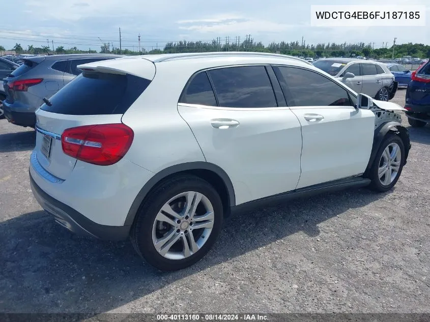 2015 Mercedes-Benz Gla 250 VIN: WDCTG4EB6FJ187185 Lot: 40113160