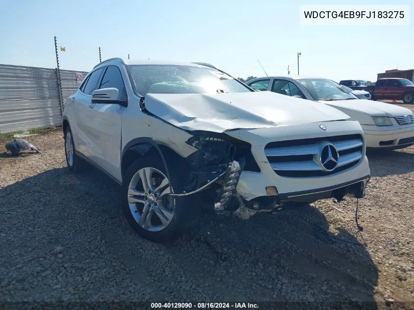 2015 Mercedes-Benz Gla 250 VIN: WDCTG4EB9FJ183275 Lot: 40129090