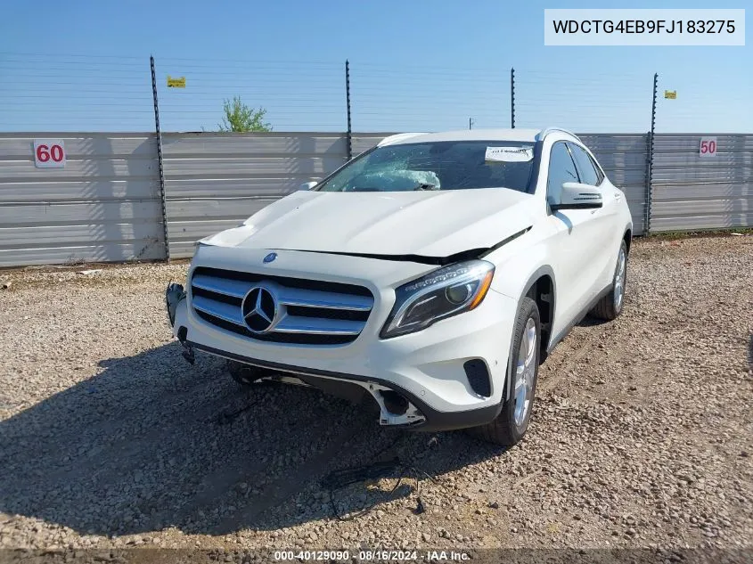 2015 Mercedes-Benz Gla 250 VIN: WDCTG4EB9FJ183275 Lot: 40129090