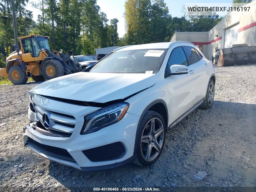 2015 Mercedes-Benz Gla 250 VIN: WDCTG4EBXFJ116197 Lot: 40186465