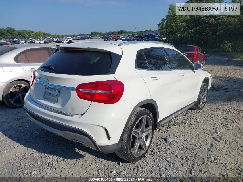 2015 Mercedes-Benz Gla 250 VIN: WDCTG4EBXFJ116197 Lot: 40186465